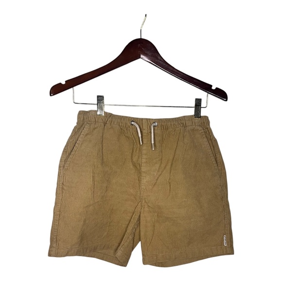 Quiksilver Tan Cord Cotton Shorts Large Drawstring Waist - Picture 1 of 4